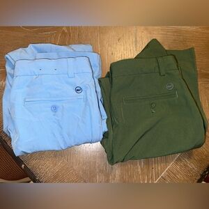 Vineyard Vines Kids Boys  Green And Blue Performance 5 Pocket Pants Size 14 X2